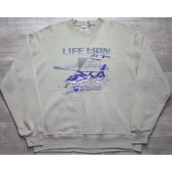 Vintage Jerzees Made in USA Super Sweats Beige Sweatshirt Pullover L - Picture 2 of 5